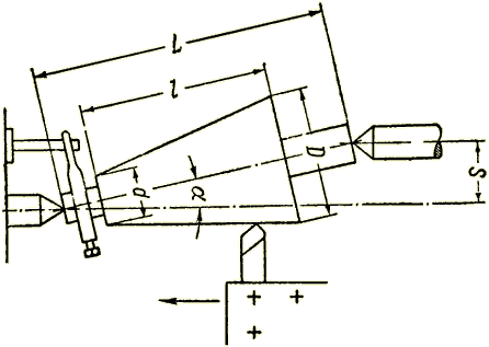 Обтачивание конической поверхности при поперечном смещении заднего центра